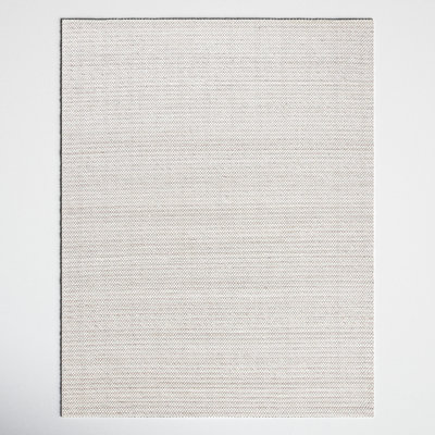Tapis brun clair / ivoire en laine à tissage plat Roque