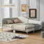 Lit de jour double rembourré avec tête de lit et accoudoirs, pieds de soutien, beige-1973738939-1973738937