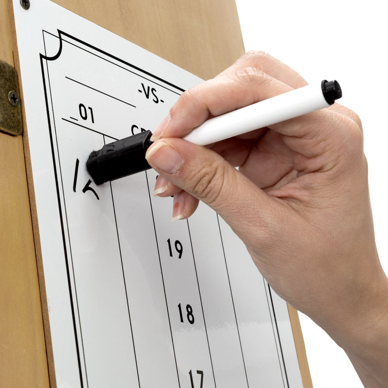 Solid Pinewood Dartboard Cabinet Set with Steel Tip Darts