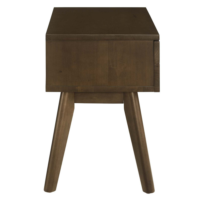 Everly 23.5" Walnut Wood Mid-Century Modern Nightstand