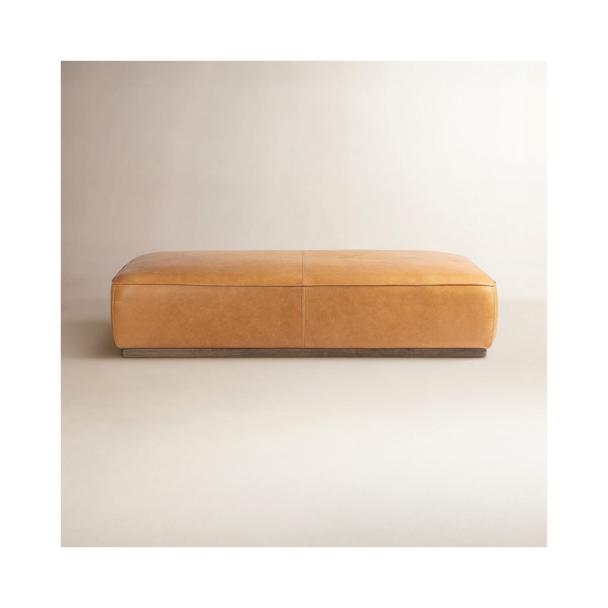 Audrianne Upholstered Ottoman, Palermo Butterscotch Genuine Leather