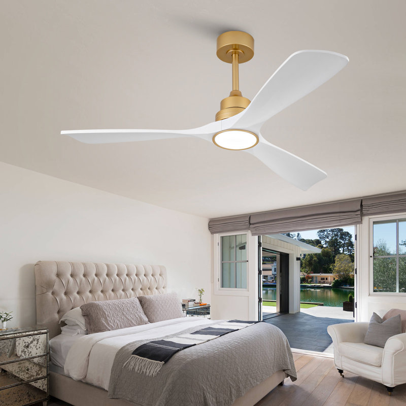 Ventilateur de plafond de 70 pouces avec lumière et télécommande, moteur à courant continu silencieux, lumière DEL à intensité variable, 3 pales en bois massif, ventilateur réversible à 6 vitesses, adapté à une utilisation intérieure à la maison