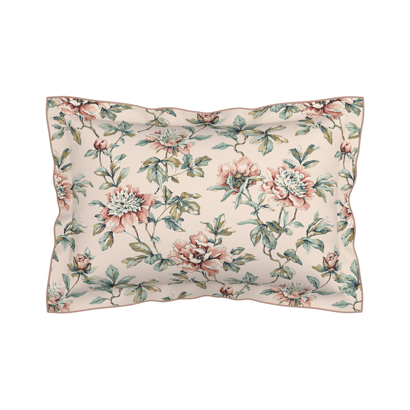 Peony Blossom Cotton Floral Duvet Cover Set with Pillowcases, Double Duvet Cover + 2 Pillowcases