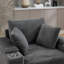 Canapé rembourré en velours côtelé avec rangement pour main courante, repose-pieds mobile, porte-gobelets, siège profond pour coussins amovibles-115709608