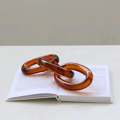 Sculpture en chaîne fabriquée à la main - pièce de décoration de table et tablette moderne, 35 cm