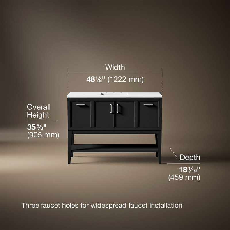 Winnow 48-In Bathroom Vanity Set, Slate Gray