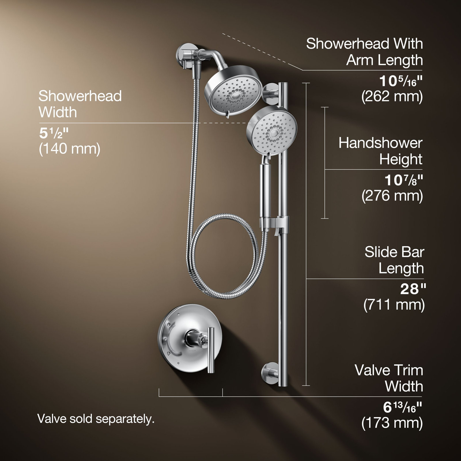 Purist Performance 2.5 GPM Showering Kit, Polished Chrome