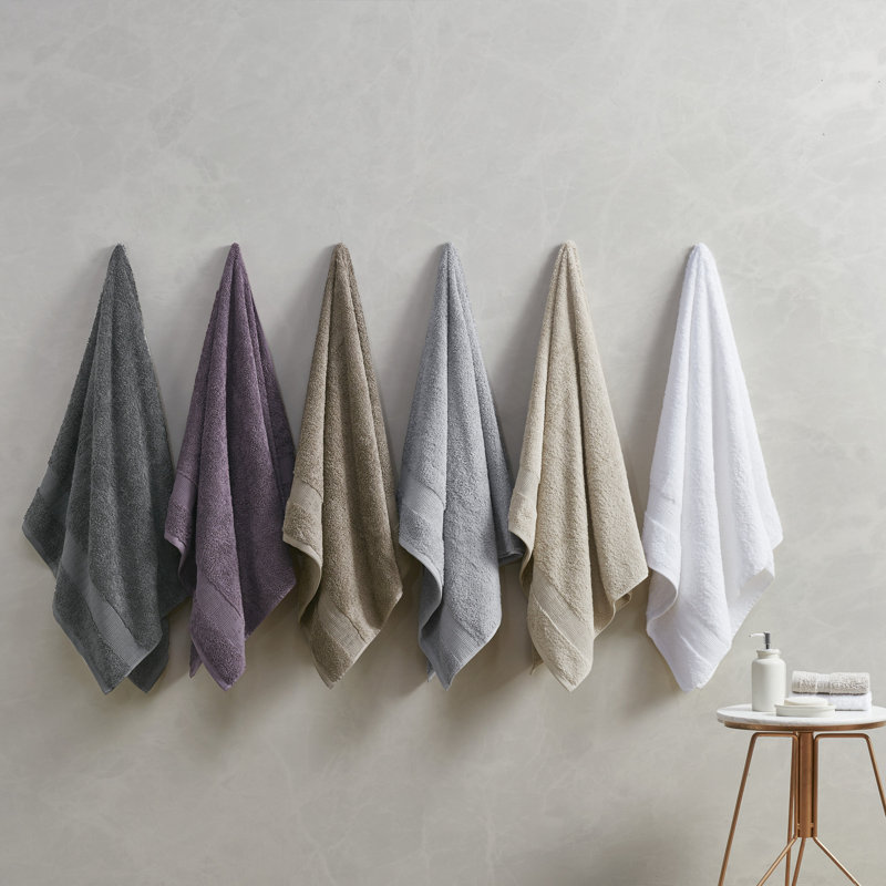 Luxurious Sand and White Egyptian Cotton 6-Piece Towel Set