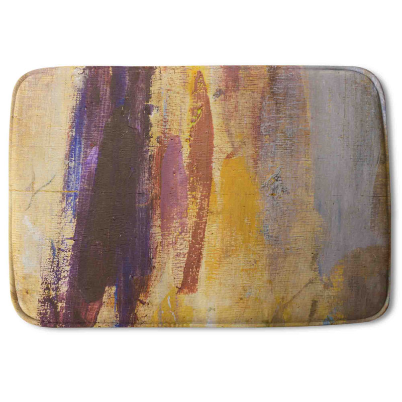 Ajasia Non-Slip Bath Rug, Abstract Oil Painting