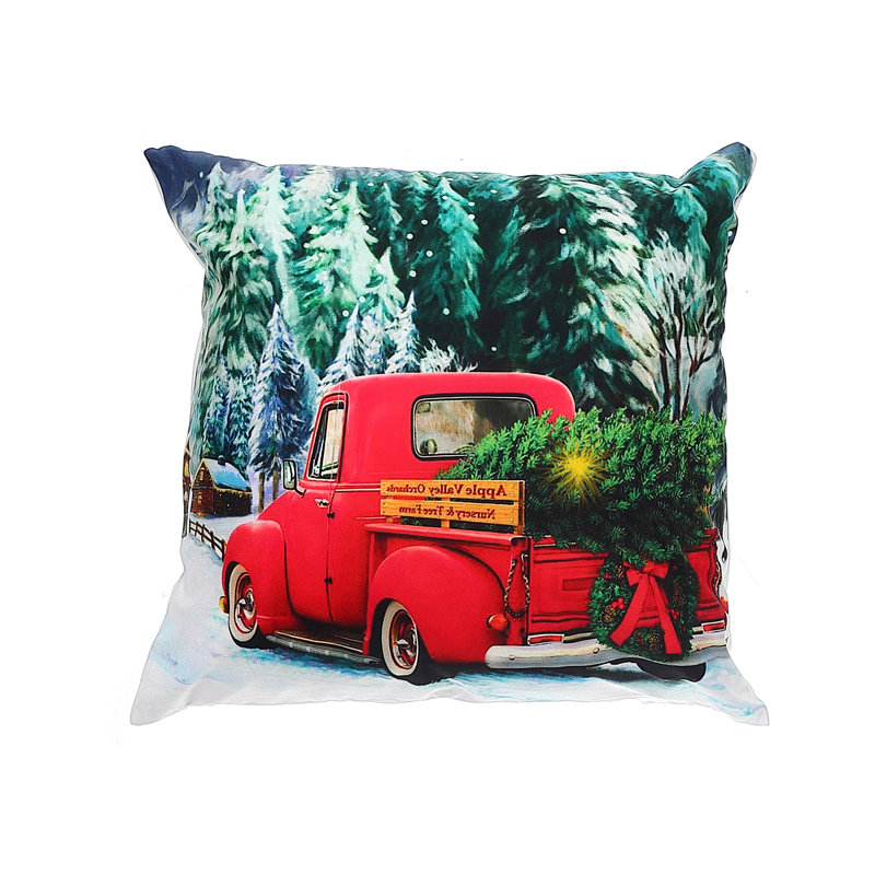 Housse et insert de coussin en velours camion avec arbre carré