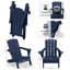 Chaises de foyer d'extérieur en PEHD résistantes aux intempéries avec porte-gobelet Haider-648001594