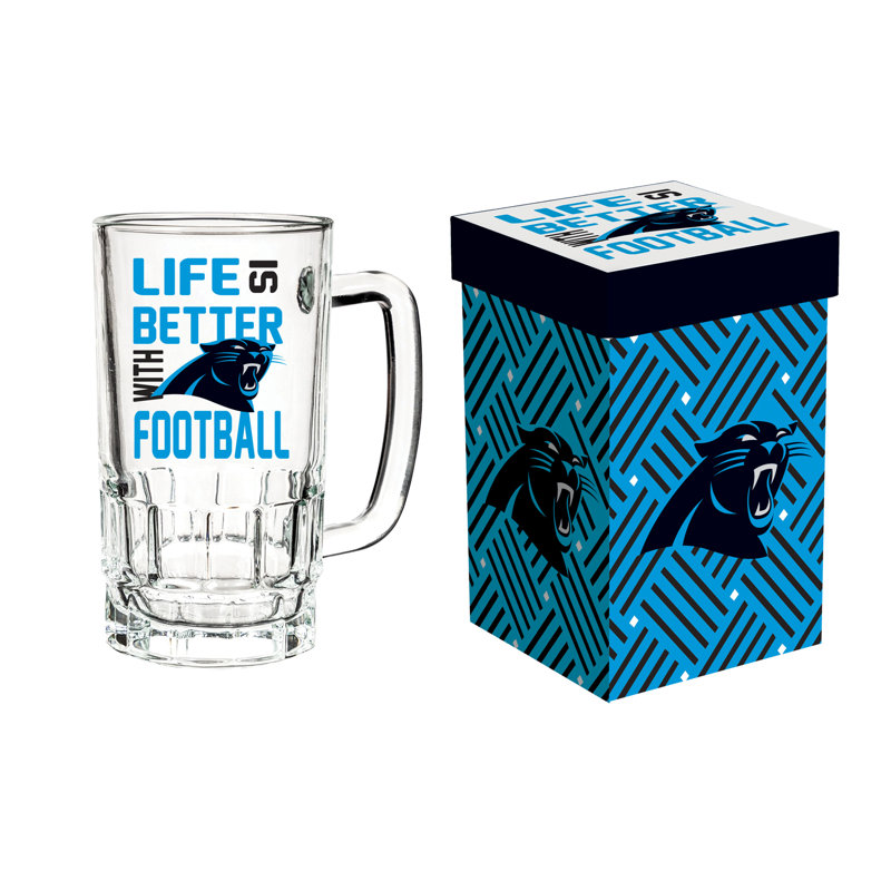 Tasse en verre avec boîte-cadeau, Carolina Panthers