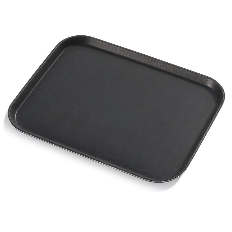 Rectangular Restaurant Grade Non-Slip Tray With Rubber Lined Plastic