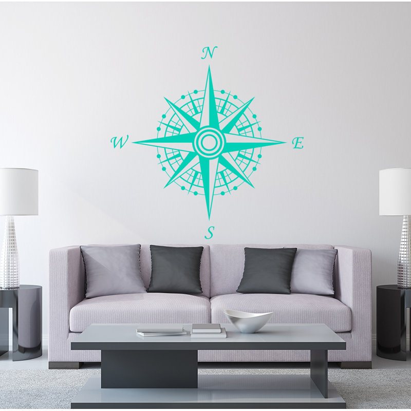 Décalcomanie murale autocollante compass, Menthe
