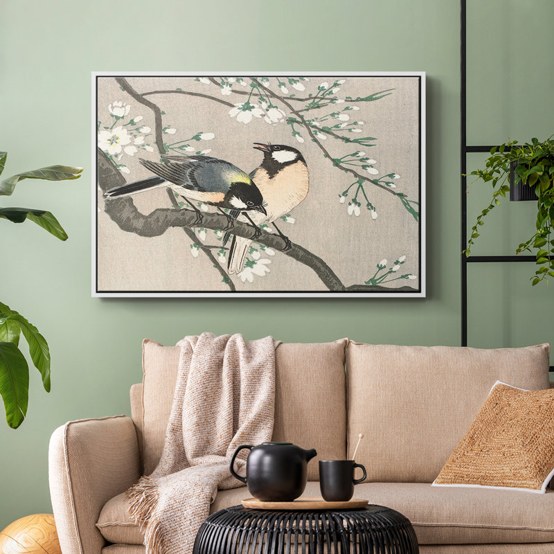 Paysage rétro - Toile tendue avec châssis CCXCVII, Blanc
