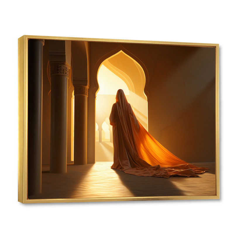 Art de l'Islam, la lumière I, H 24 po x l 32 po x P 1 po, Cadre flottant doré