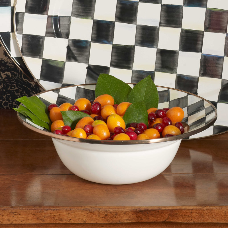 Serving Bowl, White/Black