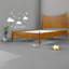 Lit Queen avec tête de lit courbée, cadre plateforme en MDF, style ferme moderne-1941627643