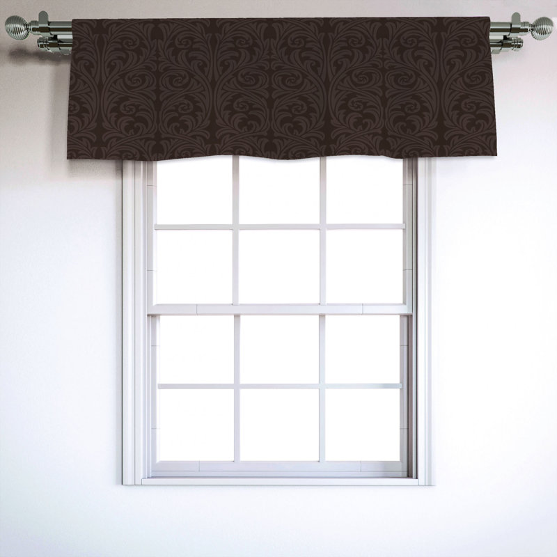 Sateen Damask Ruffled Window Valance