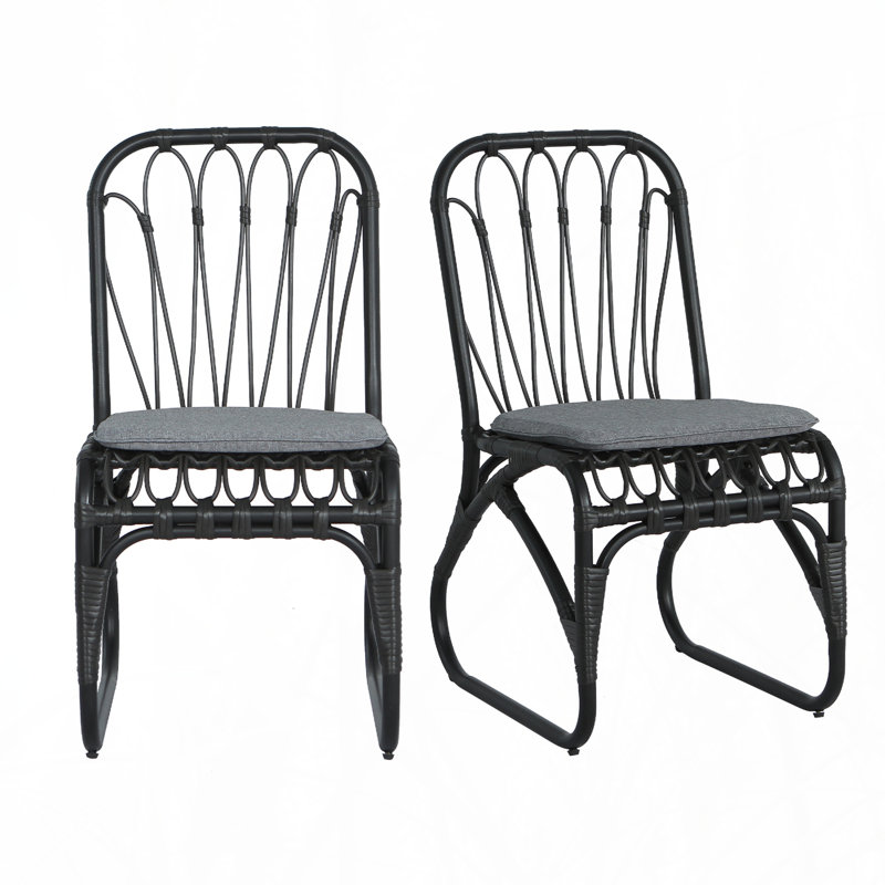Chaises de patio, Gris / Noir