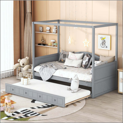 Canopy Day Bed With Twin Size Trundle