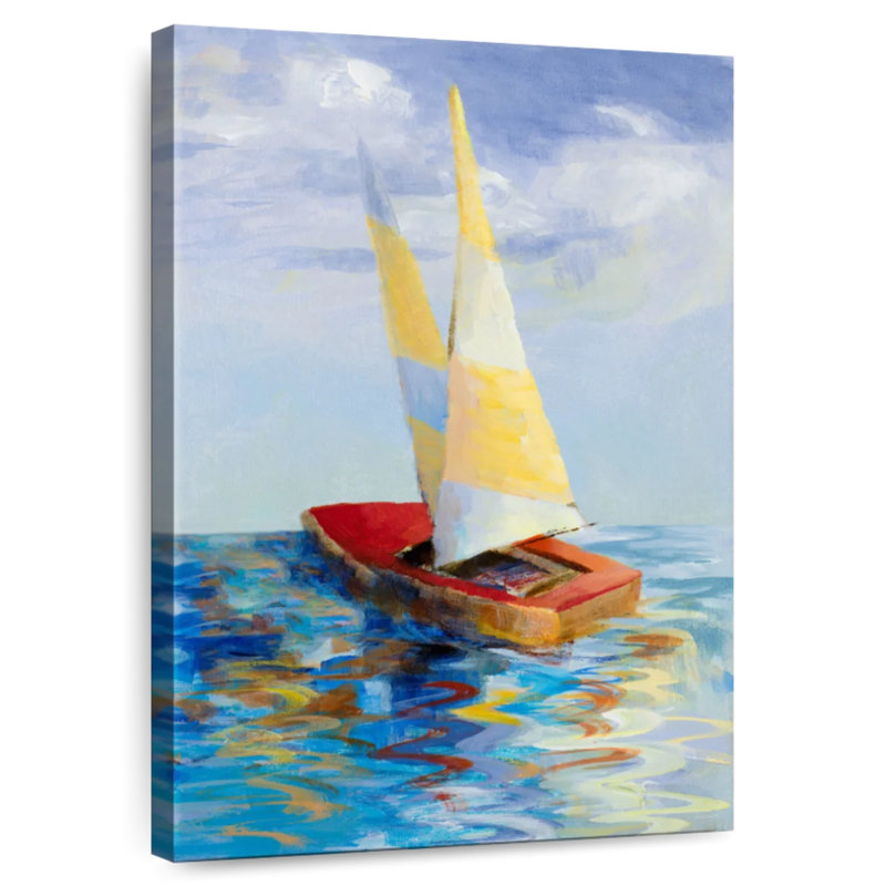 Mehar Red Sailboat, 51" H x 34" W