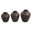 Vases noirs en argile colorés à la main (ensemble de 3)