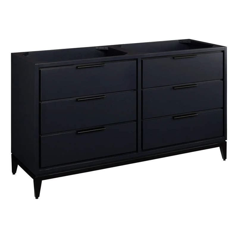 Meuble-lavabo double 60 po Hytes - armoire seulement, Brun caroube