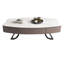 Table basse en acier inoxydable et blanc-997180287