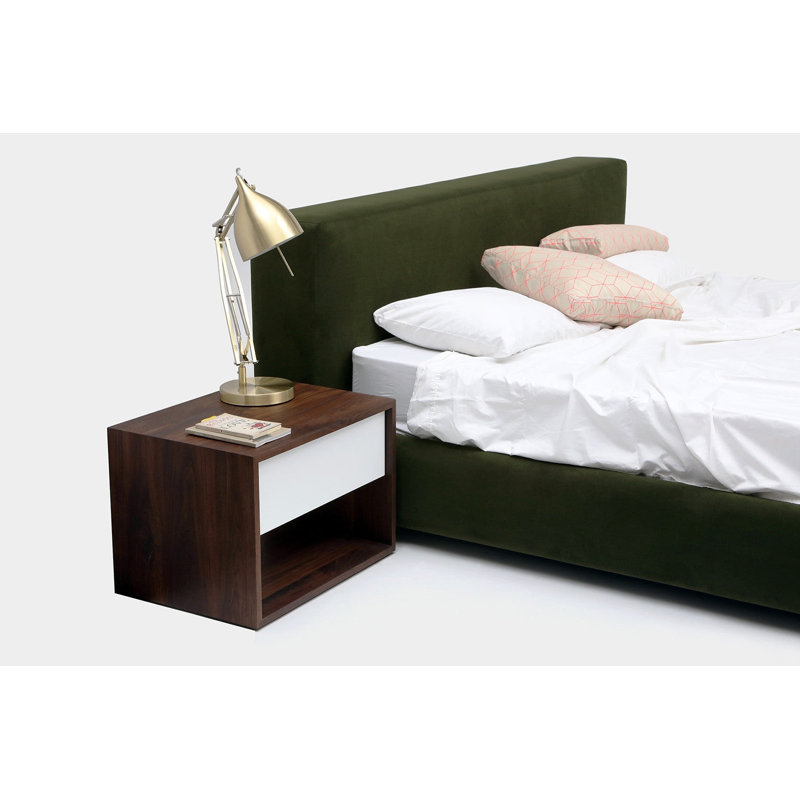 THN 1 - Drawer Solid Wood Nightstand, White