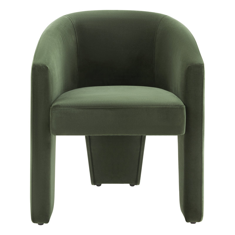 Chaise rembourrée Edenton, Velours vert militaire Falkirk