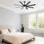 Ventilateur de plafond moderne de 66 pouces avec lumière à DEL à intensité variable et 8 pales ABS, moteur à courant continu réversible, télécommande, noir, pour le bureau à domicile-1024106509-1024106506
