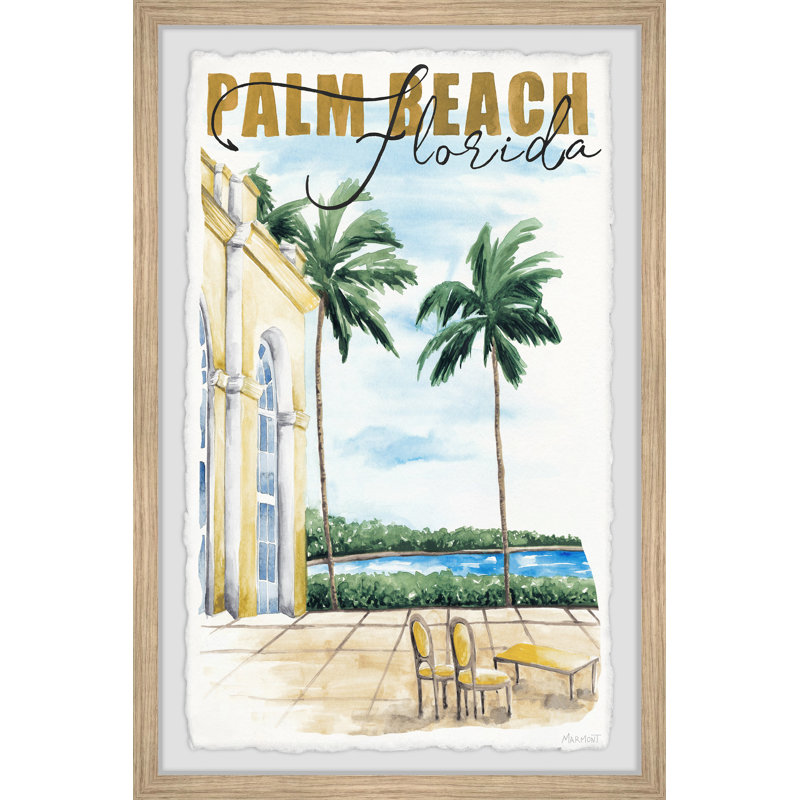 «Holiday Vibes in Palm Beach», reproduction d'art graphique sur papier encadré, H 30 po x l 20 po x P 1,5 po