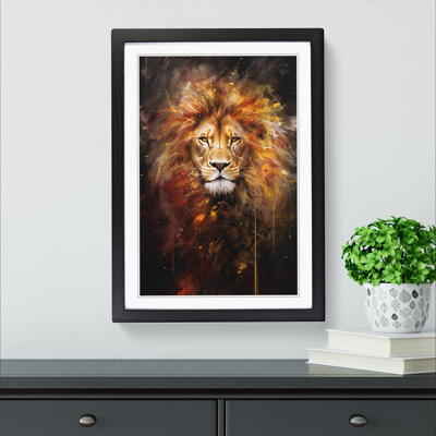 Leo Zodiac Gestural Art - Framed Print