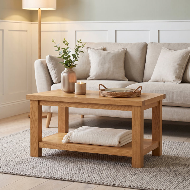 Four Leg Coffee Table with Storage, H45 x L80 x W45cm