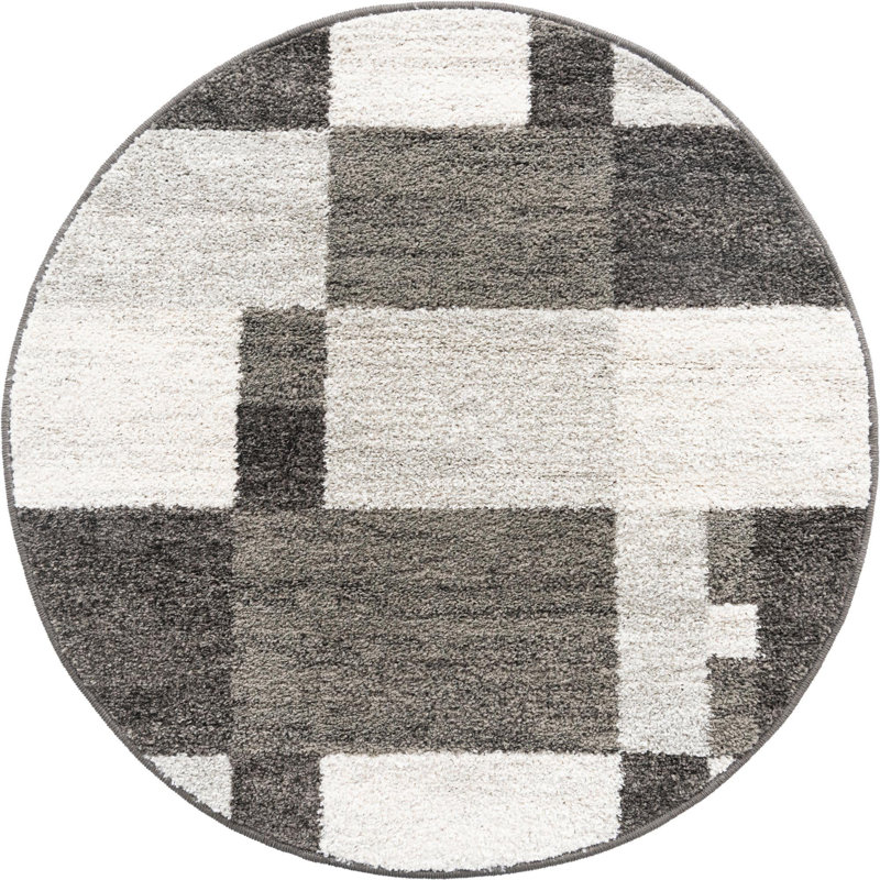 Harender Geometric Indoor Rug, Round 3'3"