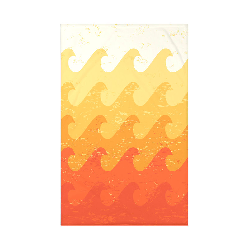Jeté polaire Surf, Sand & Sea, L 60 po x l 50 po x P 0,5 po, Jaune/orange