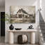Œuvre d'art de campagne de grange blanche rétro, photos de salon rustique, impression sur toile encadrée-131654500-131654501