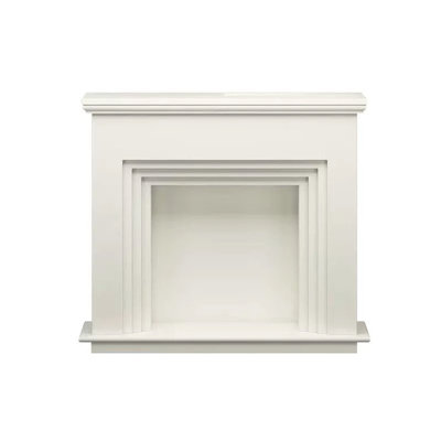 Beige Manufactured Wood Electric Fireplace