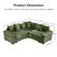 Canapé modulaire surdimensionné surdimensionné en velours côtelé avec 10 coussins-554666633