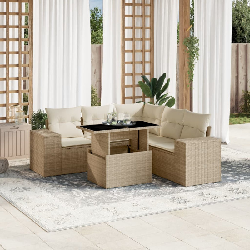 Grand canapé modulaire en rotin PE Vidaxl