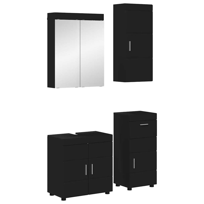 Vanity & Mirror Set, Black