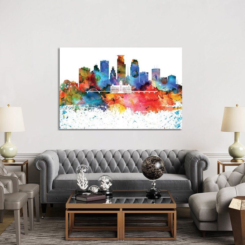 Minneapolis Skyline - Wrapped Canvas Painting, 152.5 cm H x 101.5 cm W