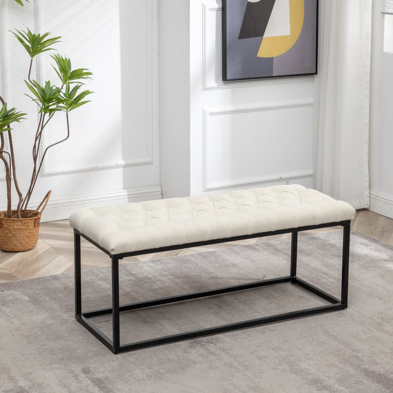 Banc rembourré Aavir, Blanc