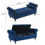 Banc repose-pieds rectangulaire en velours avec rangement et 1 coussin décoratif-1633589151