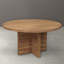 Table de salle à manger ronde en bois massif-593079214-593079208