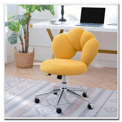 360°Swivel Height Adjustable,Swivel Chair,Teddy fabric,home office chair
