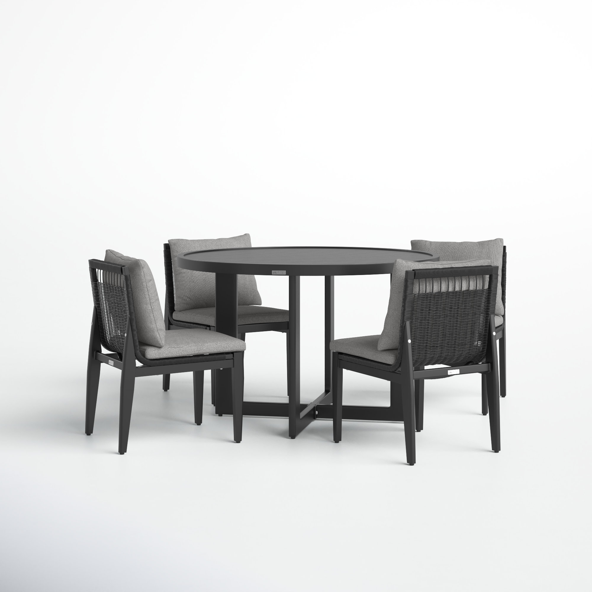 Trosclair Round 4 - Person 48'' Long Dining Set with Cushions