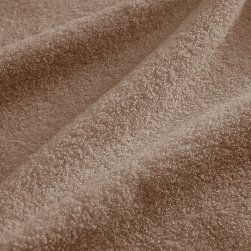 Vitoria Curved Ottoman Teddy Fabric -Camel, Camel