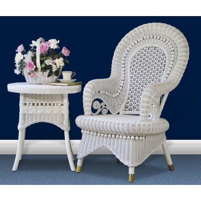 Jevin Rattan Side Chair and 24 inch Side Table